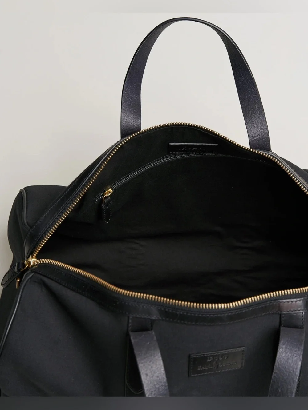 POLO RALPH LAUREN Canvas and Leather Dufflebag Black